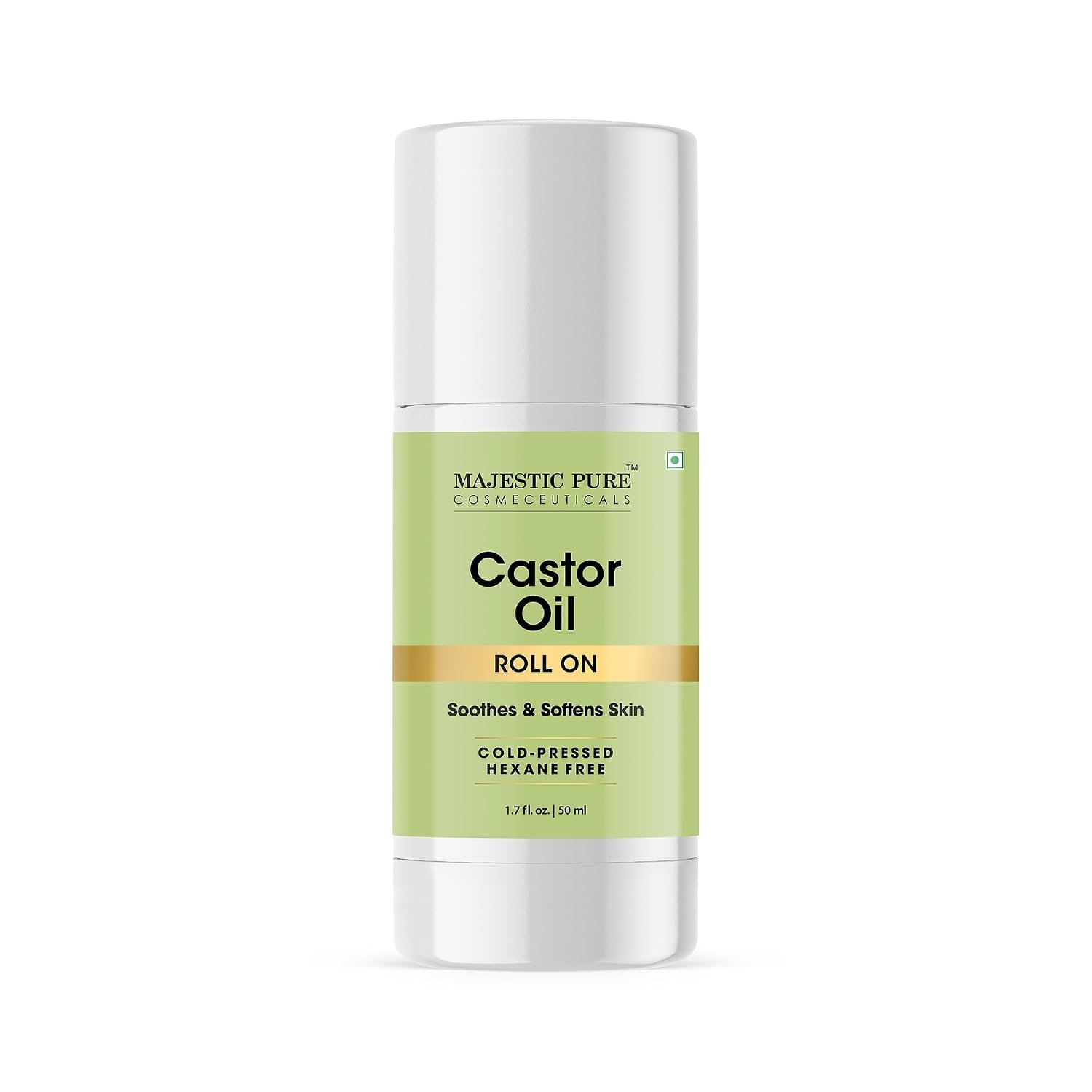 Majestic Pure Organic Castor Oil Roll-on 100% Pure – 1.7 Fl Oz