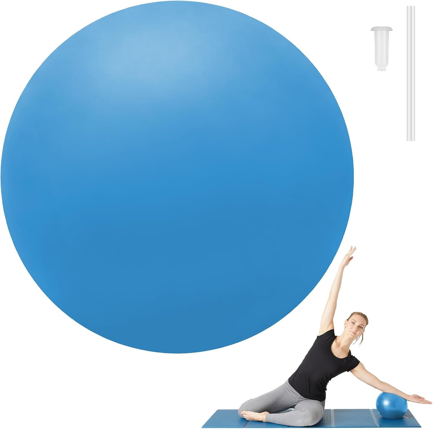 Pilates Ball – 9 Inch Small Exercise & Yoga Ball for Core Workouts
