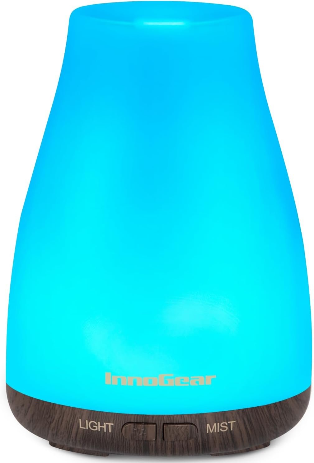 InnoGear Essential Oil Diffuser Ultrasonic Diffusers for Home, Brown Base