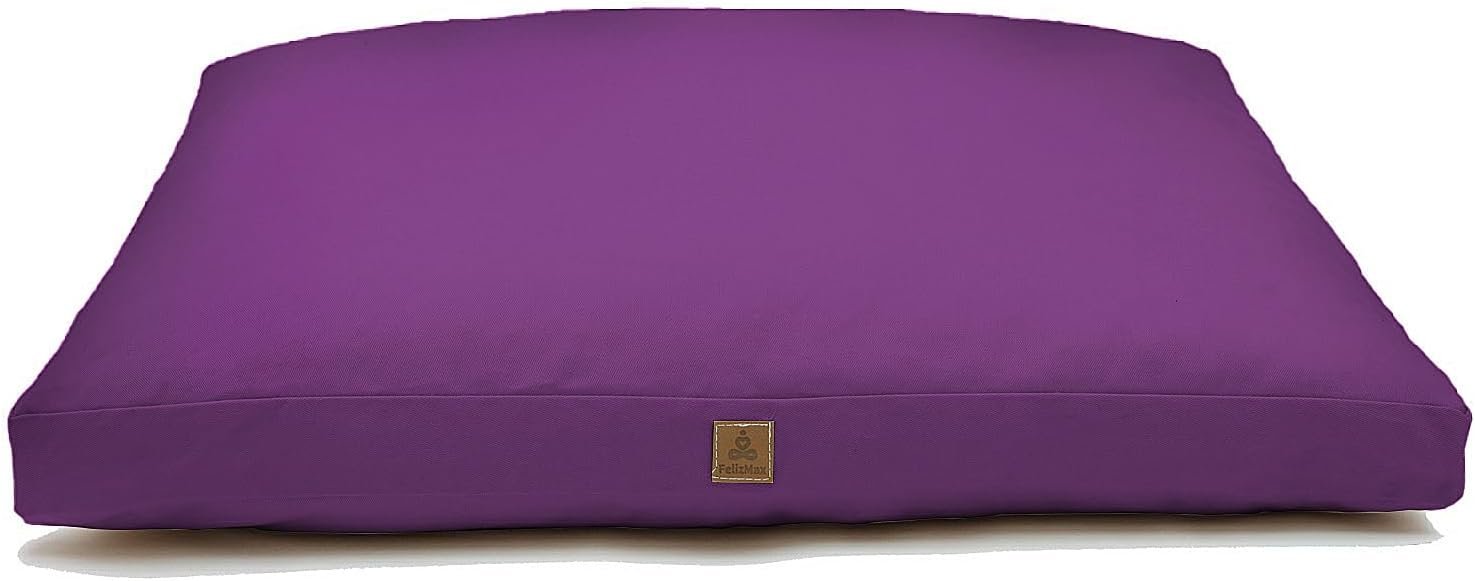 Zabuton Meditation Mat (36″×28″×2″) Luxurious Meditation Cushion for Kneeling Sitting Large Floor Pillow Zafu/Bench-Washable Cotton Cover 100% Organic Cotton Filling (Purple)