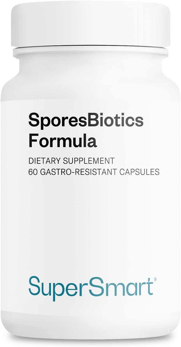 SuperSmart SporesBiotics Formula (Advanced Complex) – 3-in-1 Spore-Based Probiotics with Bacillus Clausii, Subtilis, Coagulans | Gluten Free & Vegetarian – 60 Gastro-Resistant Capsules