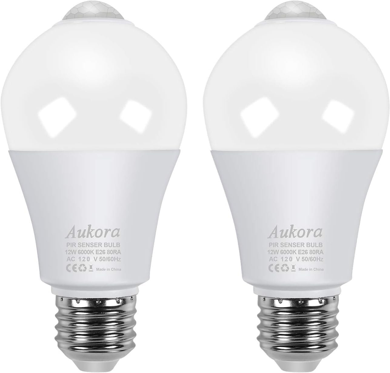 Aukora 12W Motion Sensor Led Light Bulbs, 100W Equivalent E26 6500K 1000Lm