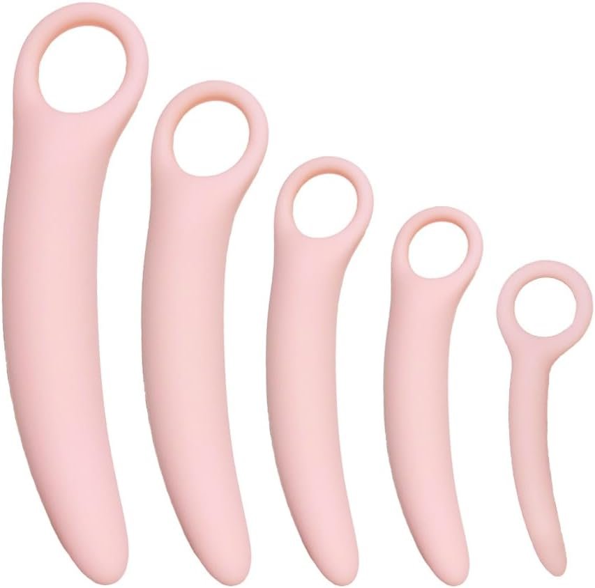 5-Pack Silicone Dilators Pelvic Floor Muscle Trainer Set for Women Pink