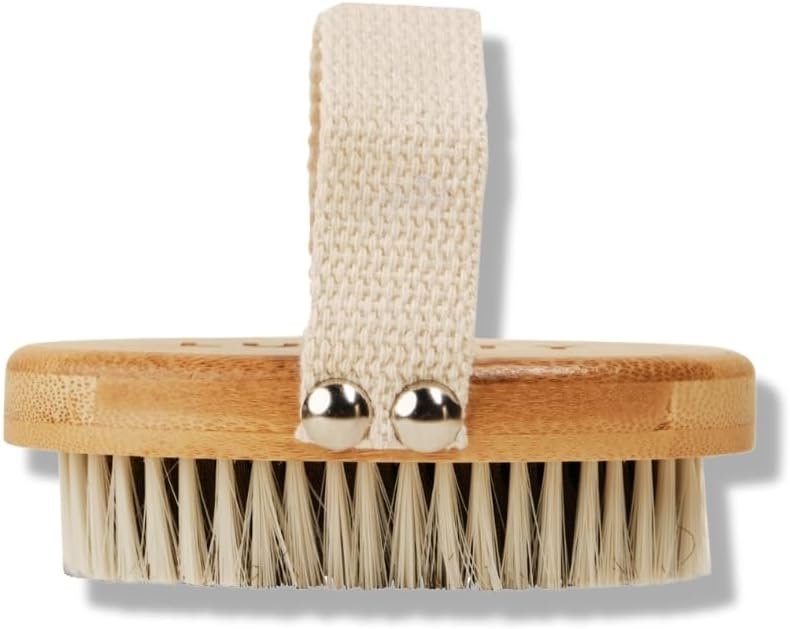 LUMITY Copper Body Brush, Exfoliating Dry Brush with Nylon and Copper Bristles, for Lymphatic Drainage and Circulation, Skin Smoothing
