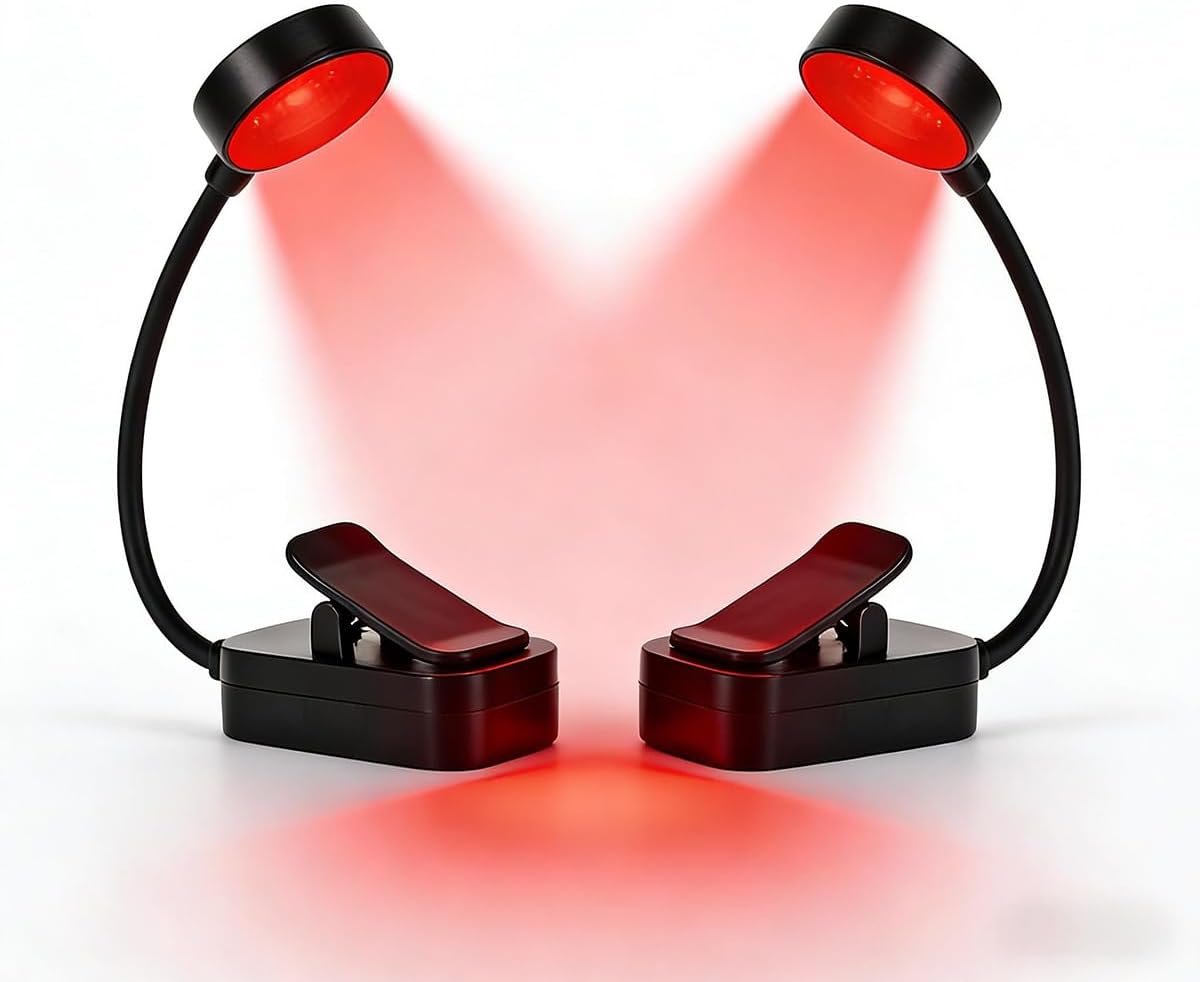 2 Pack Red Book Light,Readling Light，3 Modes,Brightness Adjustment，NO Blue Light,Eye Care,Promoting Natural Sleep Aid