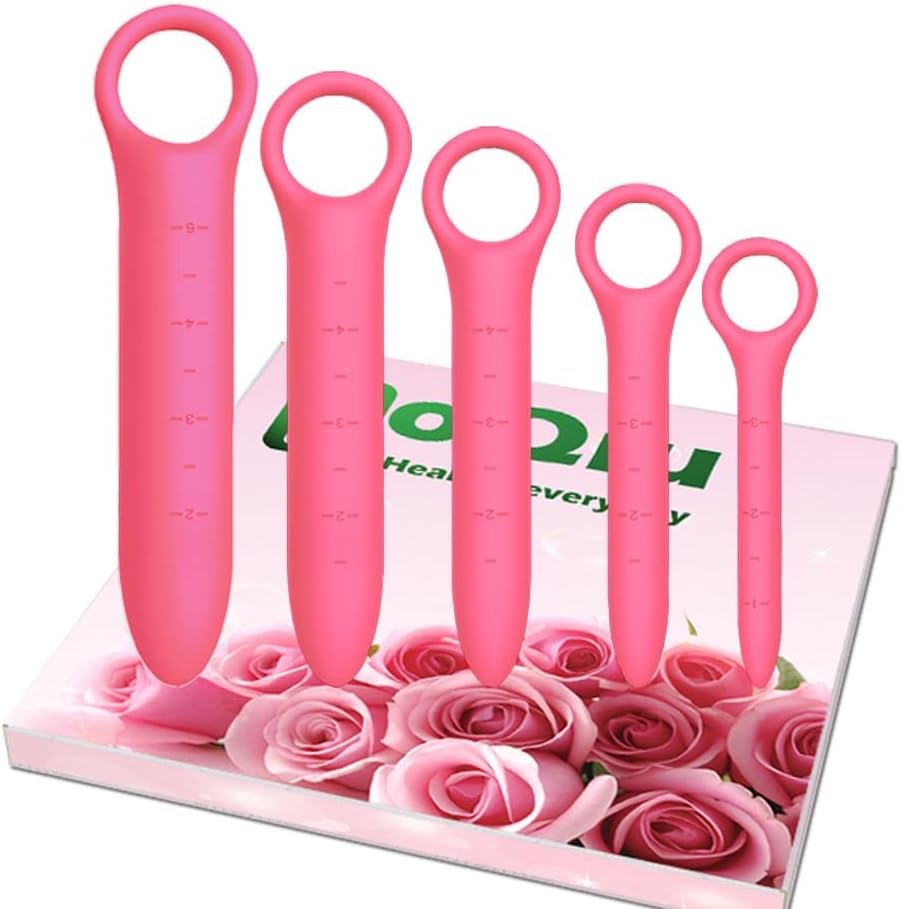 5-Pack Silicone Dilators for Pelvic Floor for Women, Red
