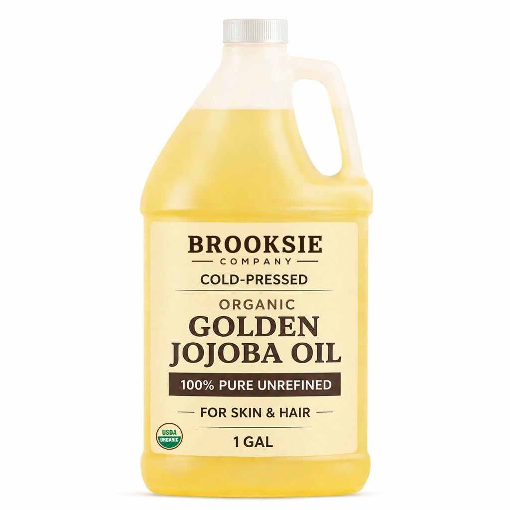Organic Jojoba Oil – 1 Gallon | 100% Pure and Natural | Golden, Unrefined, Cold Pressed, Hexane Free | Moisturizing Face, Hair, Body, Skin Care, Cuticles