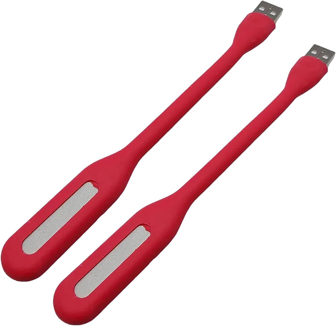 Sokelinn-six Mini USB Light, Portable Book Reading Lamp with 6 LEDs Protect Eyesight, USB Powered for Power Bank Computer Laptop Flexible Bendable Night Light-2 Pack (Red)