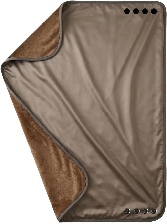 Faraday Blanket for Protection, Anti Emf 5G Radiation Blanket for Pregnancy, Dual-Sided Radiation Shielding Throw with Button for Travel Office(51.2″*59“)