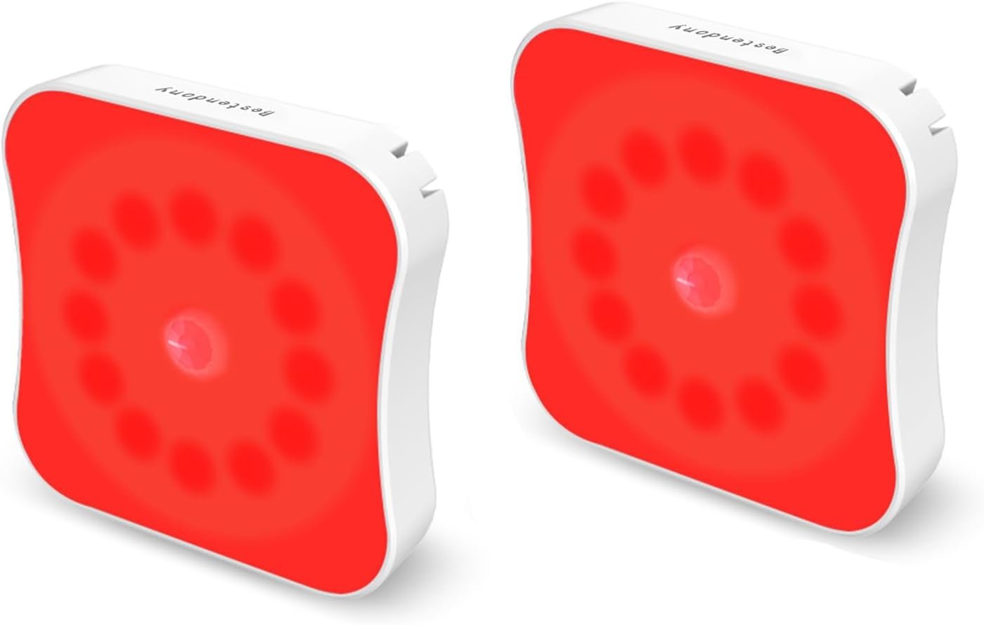 Red Motion Sensor Night Lights Rechargeable Battery Night Light Magnetic Red Light Night Lights for Sleep Aid, Bathroom, Hallway, Stair, Bedroom, Travel, 2 Pack