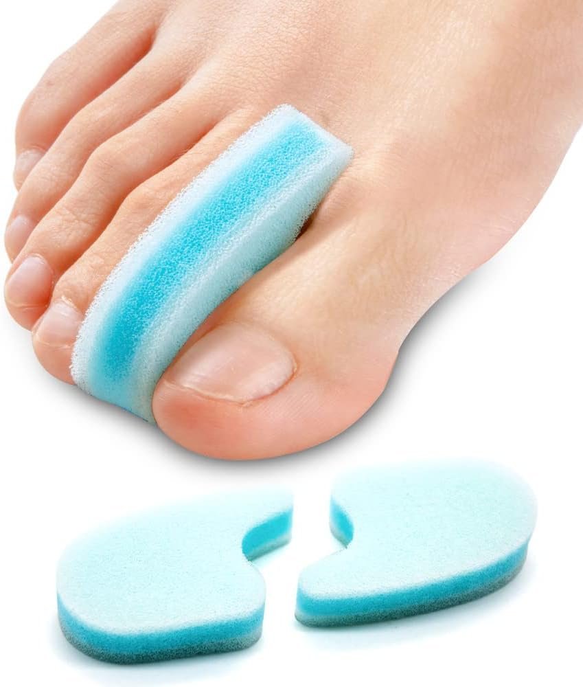 Sumiwish Foam Toe Separators, 10 Pack Breathable Toe Spacers, Reduce Friction and Relieve Corns Pain, Overlapping Toes Corrector – (Blue)