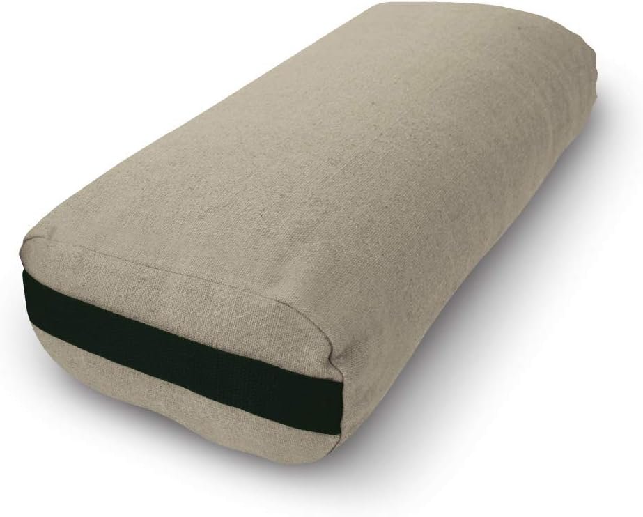 Bean Products Yoga Bolster – Made In The USA With Eco Friendly Materials – Round or Rectangular Support Cushions That Elevate Your Practice – Organic Hemp Cover