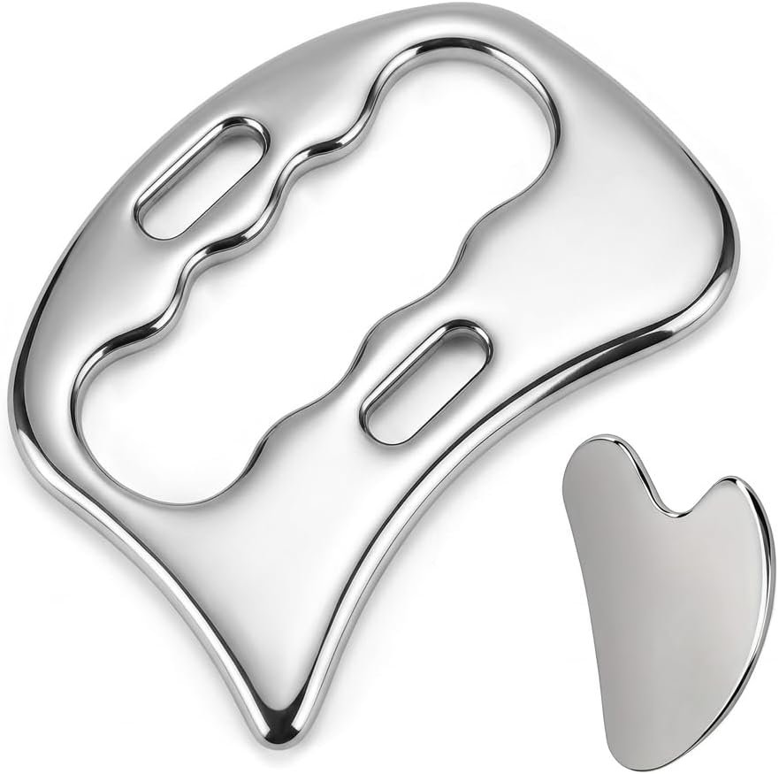 Stainless Steel Gua Sha Scraping Tool – Body & Muscle Pain Relief Massage Scraper for Neck, Back, Shoulders & Legs, Deep Tissue Circulation & Relaxation