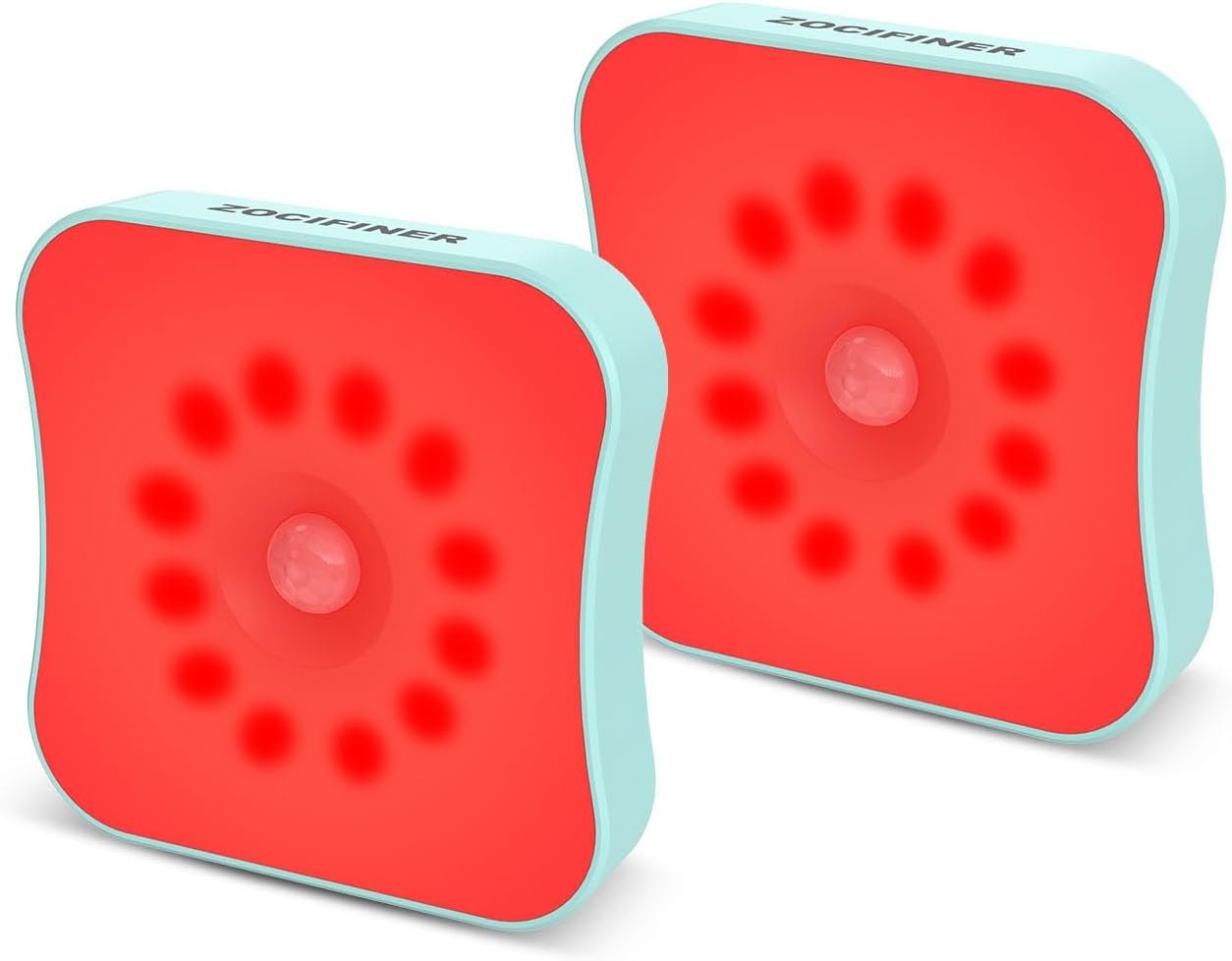 Red Light Motion Sensor Night Lights Rechargeable Battery Red Lights Stick On Magnetic Red Light 670nm RedLight Night Lights for Sleep, Bathroom, Bedroom, Stair, Hallway, Kids, 2 Pack