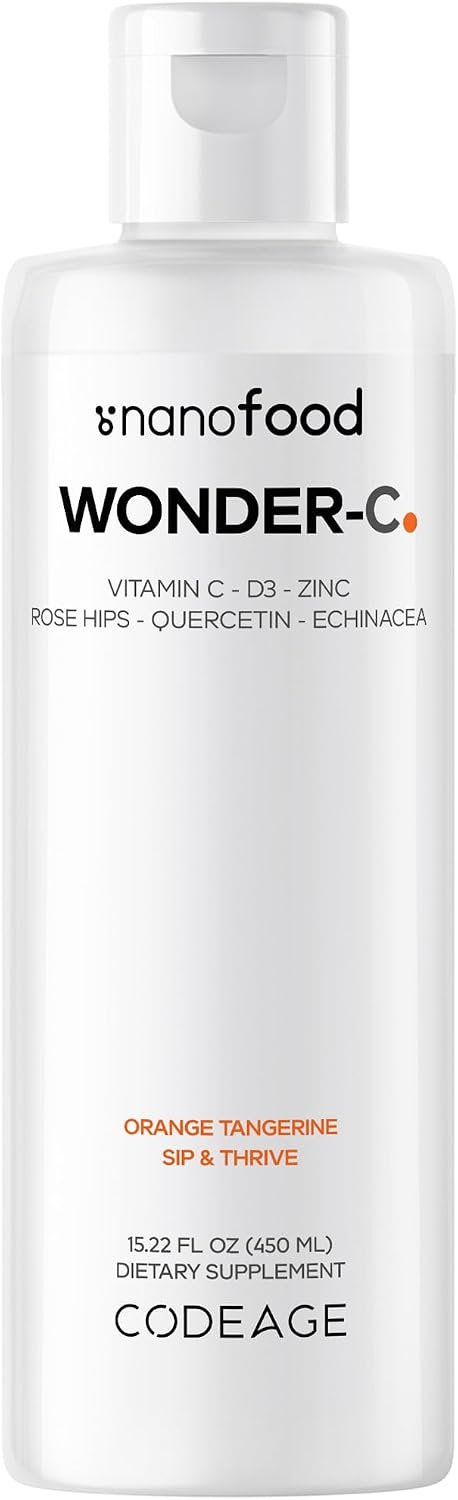 Codeage Liposomal Liquid Vitamin C 1000mg, D3, Zinc, Quercetin, 15 fl oz