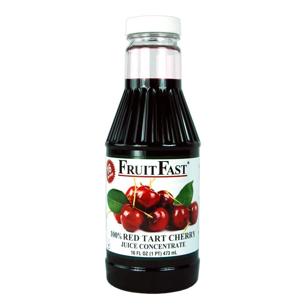 Red Tart Cherry Juice Concentrate by FruitFast – (16 FL OZ) Unsweetened, 68 Brix Pure Concentrated Cherry Juice – 100% Dark Cherry Extract – No Additives or Fillers!