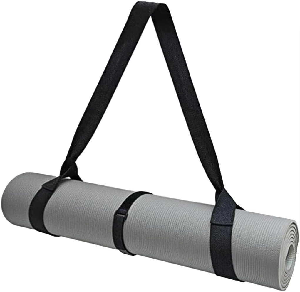 Adjustable Yoga Mat Strap Carrier, Thick Wide Yoga Mat Holder with Hook-and-loop fastener for yoga enthusiast, Travel Gym, Black Non-Slip Yoga Straps for Carrying Mats