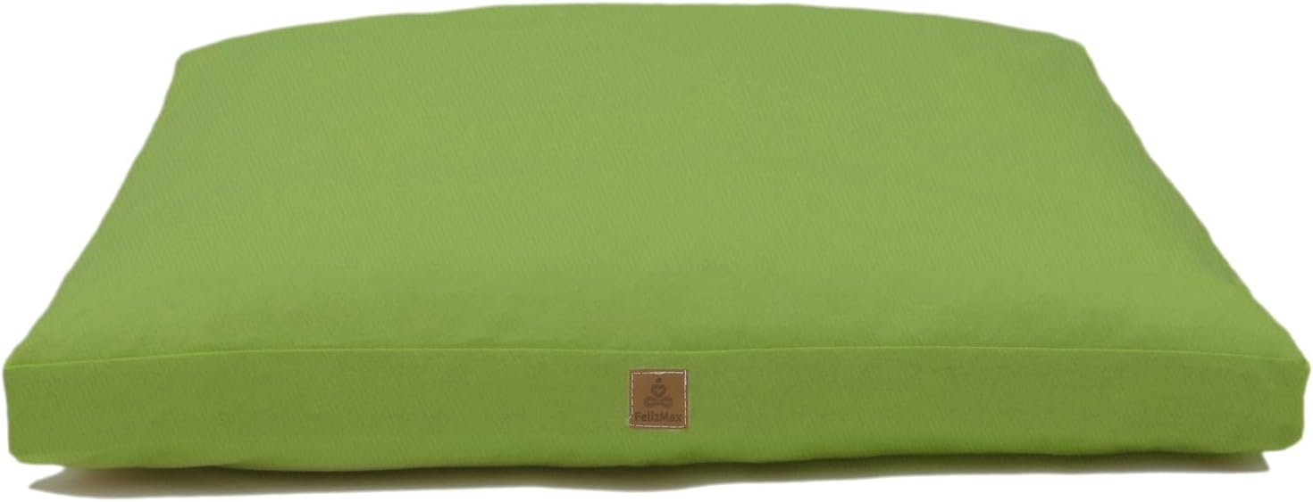 Zabuton Meditation Mat (36″×28″×3″) Luxurious Meditation Cushion for Kneeling Sitting Large Floor Pillow Zafu/Bench-Washable Cotton Cover 100% Organic Cotton Filling (Green)