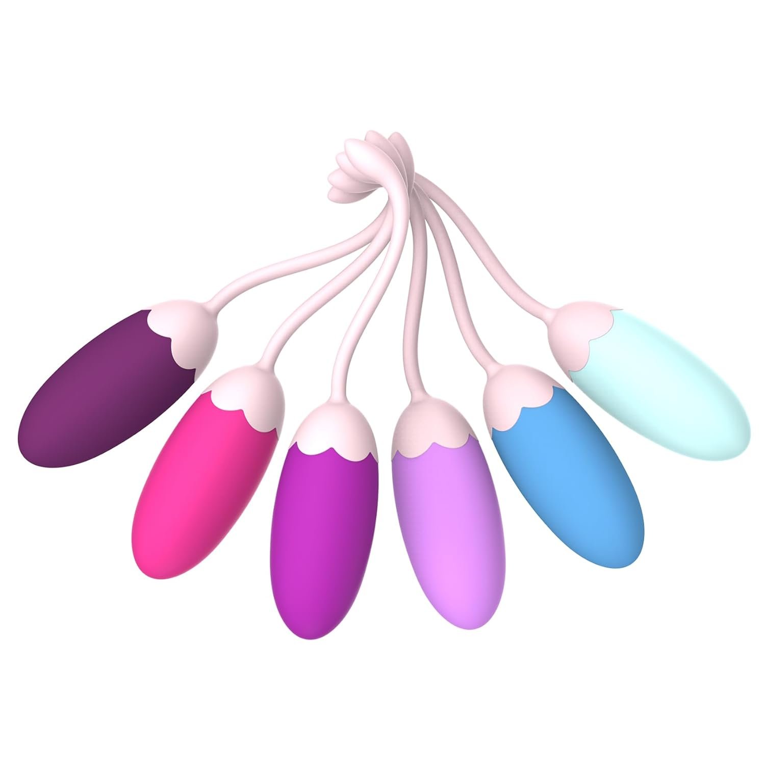 Kegel Exercise System–Pelvic Floor Strengthening- Set of 6 Premium Silicone Kegel Exercise Weights & Control with Training Kit for Women: Beginners & Advanced