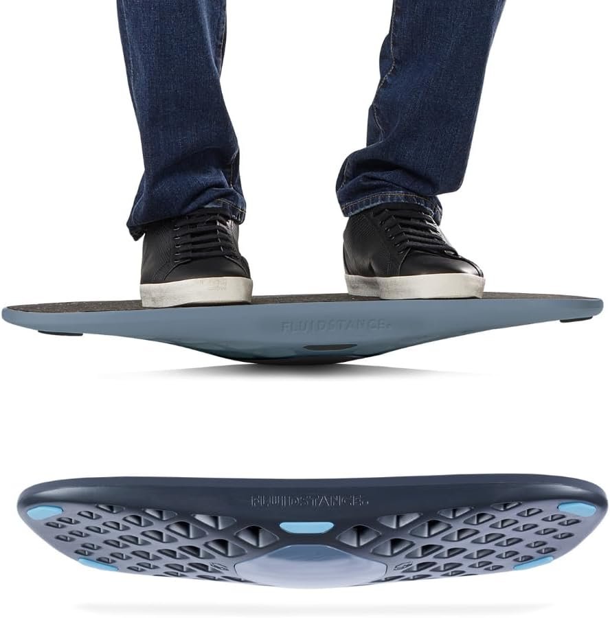 FluidStance Adult Balance Board for Standing Desk – Anti Fatigue USA Made 360 Degree Rocker Wobble Board as Exercise Equipment to Increase Focus & Movement – Sustainable Anti-Slip Plane Standing Board
