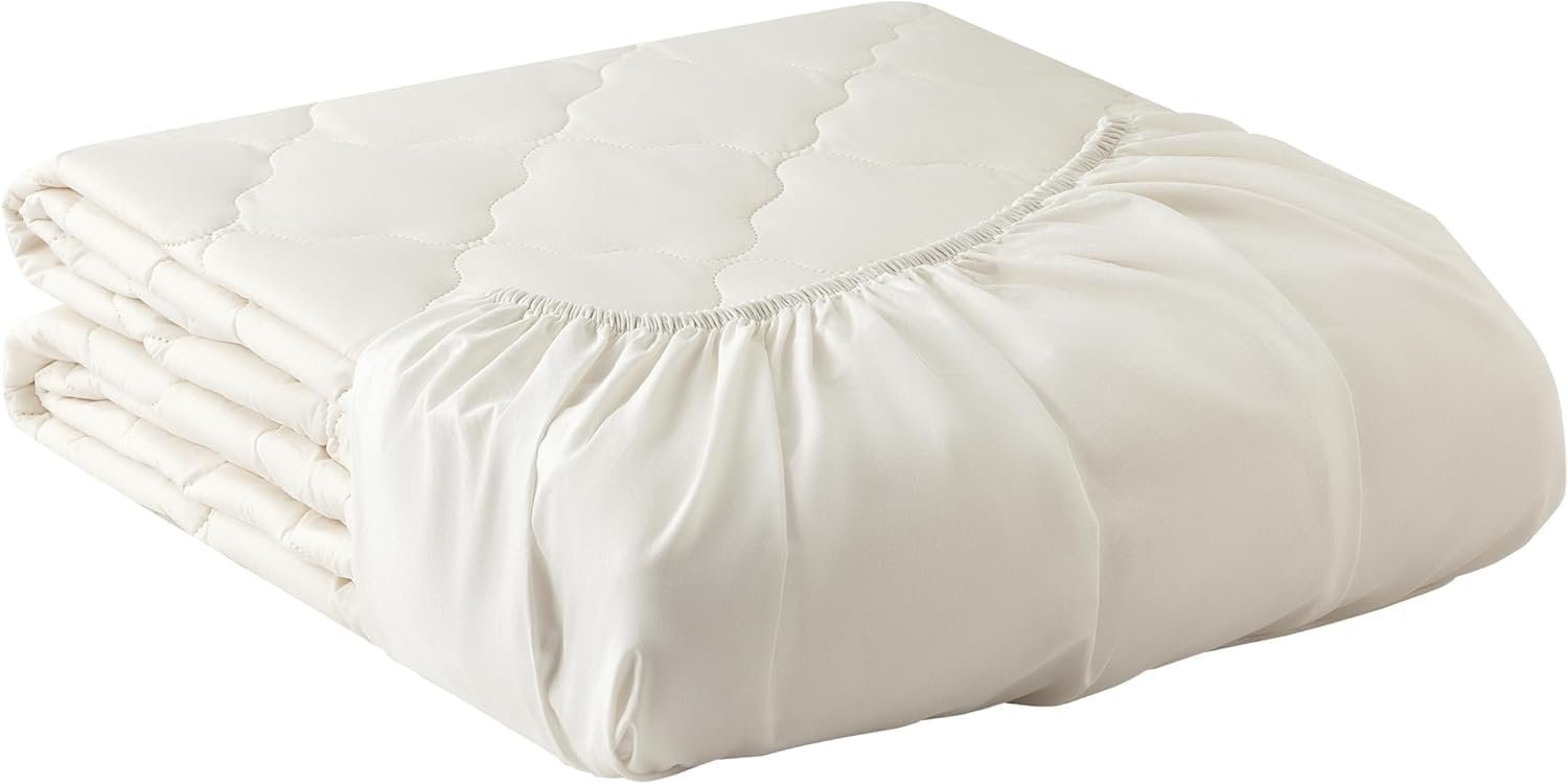 YATAS BEDDING Wool Mattress Protector, Mattress Cover with 100% Cotton Cover & Special Certificated Wool Filling, Bed Cover and Protector, (Twin XL Size – 18” Depth)