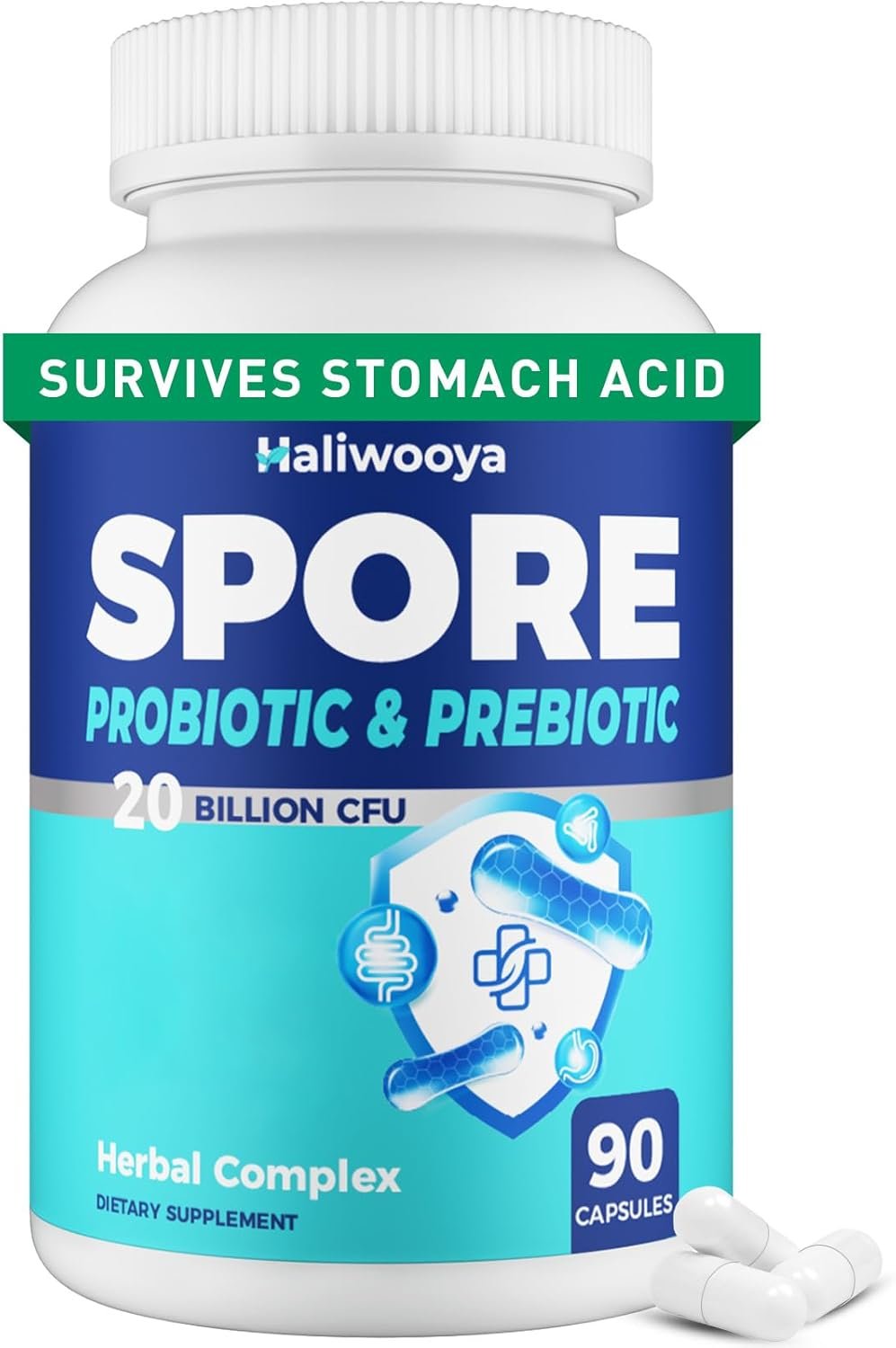 100% Spore Probiotic, 20 Billion CFU Spore Based Probiotics, 90 Capsules