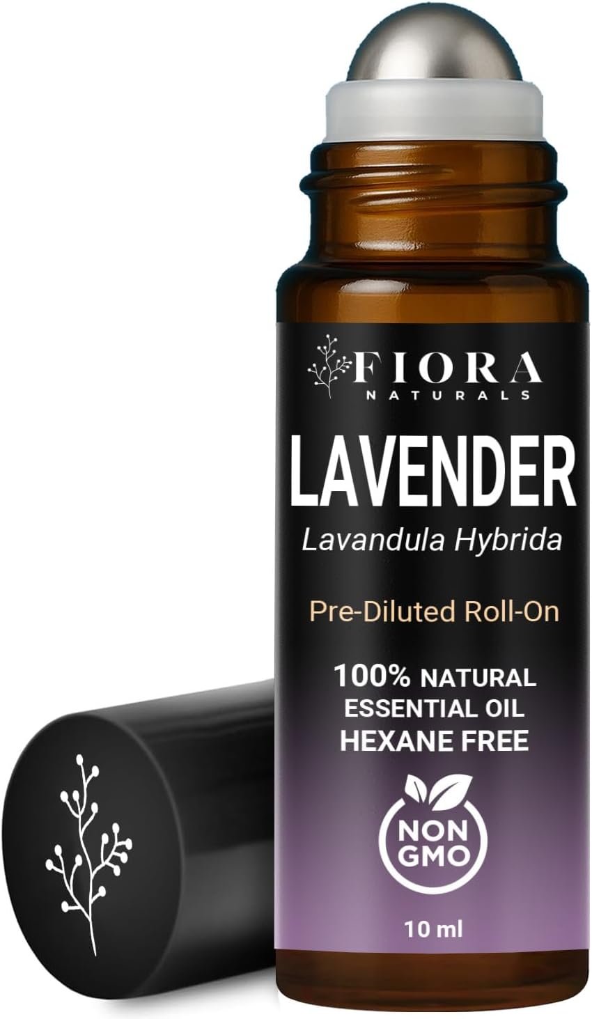 Fiora Naturals Lavender Essential Oil Roll On, Pre-diluted Lavender Oil