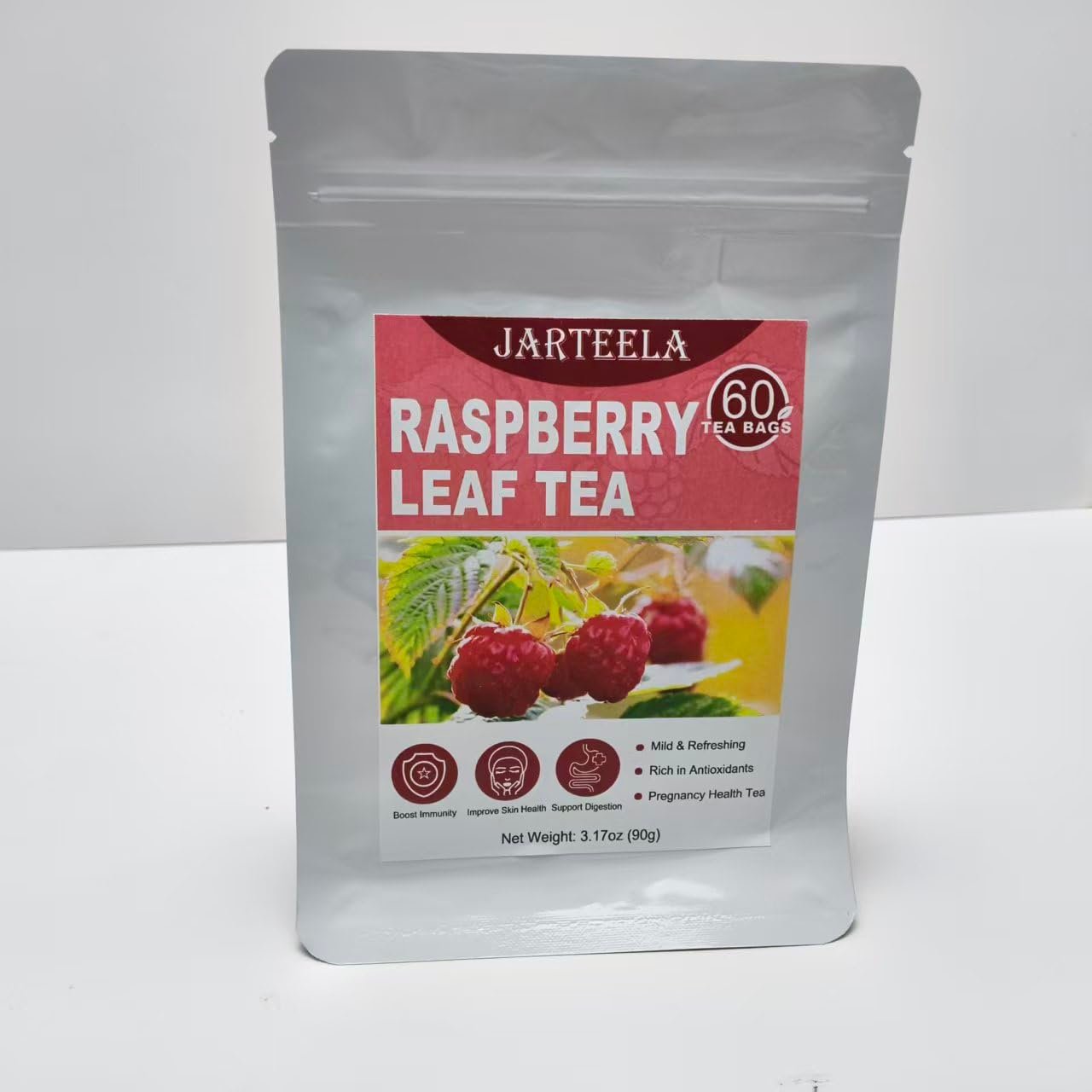 Jarteela – Raspberry Leaf Tea Bag, 60 Ct, Red Raspberry Leaf Herbal Tea