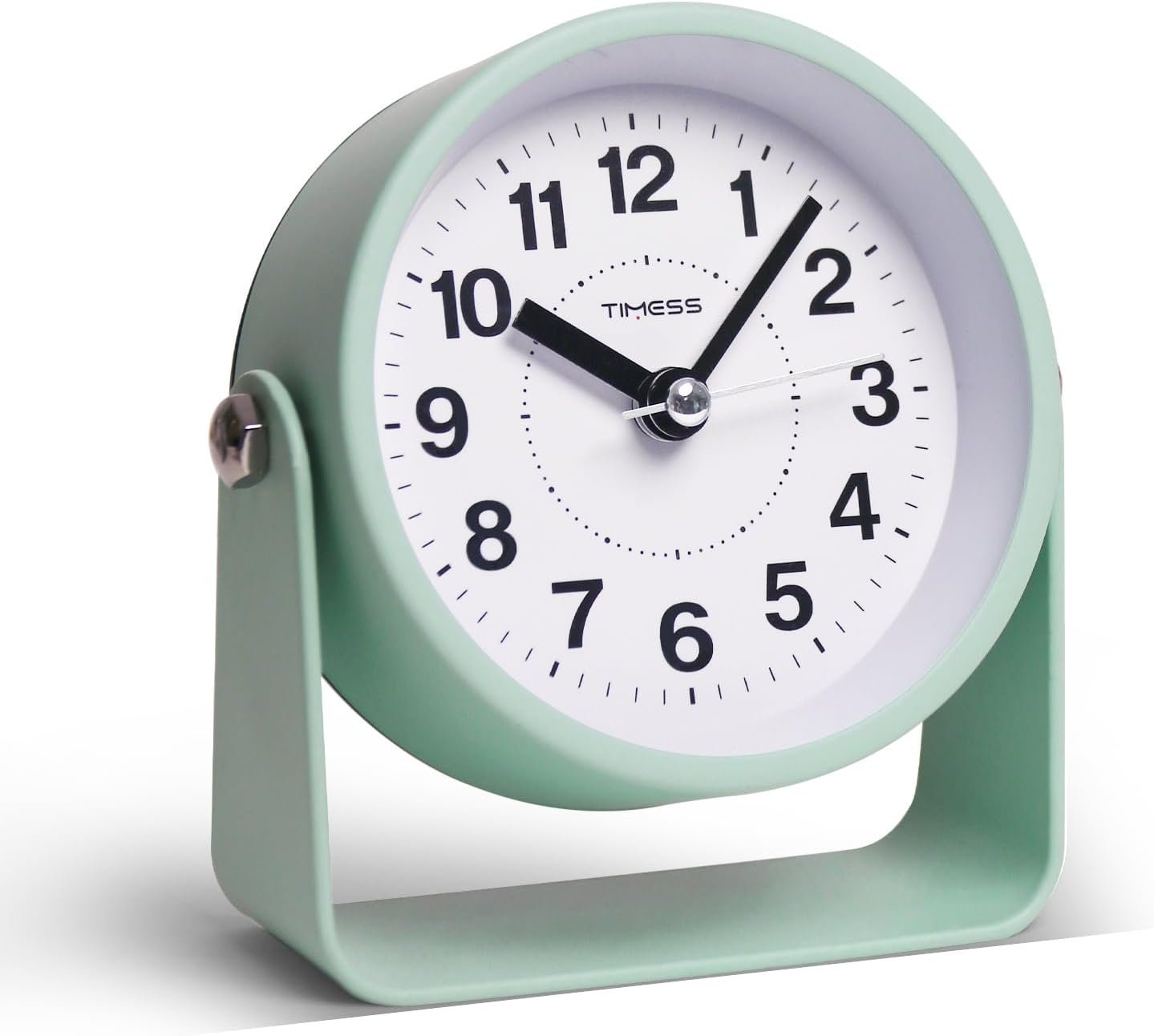 TIMESS Analog Alarm Clock with Snooze & Light, Silent Non-Ticking, Green