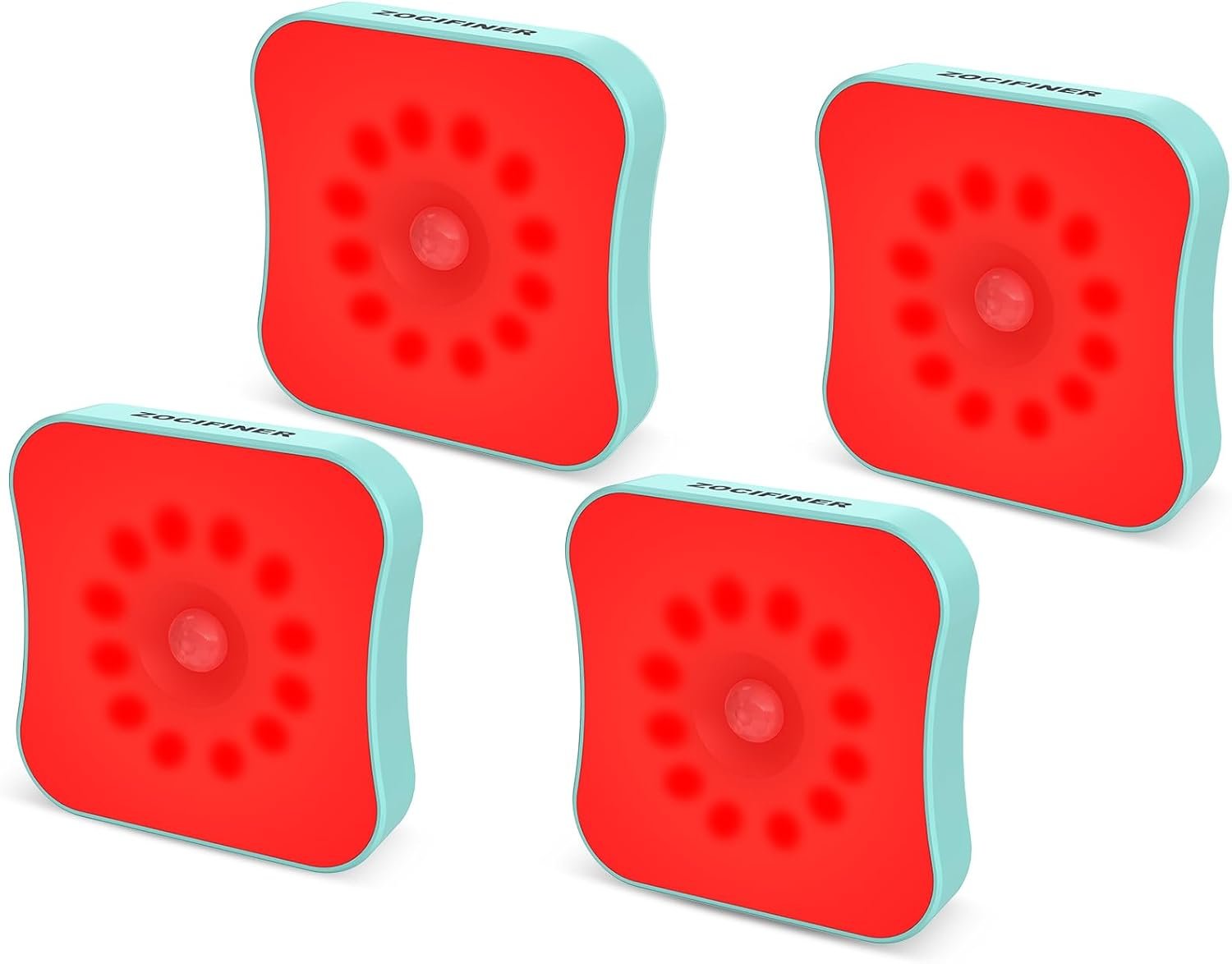 Red Light Motion Sensor Night Lights Rechargeable Battery Red Lights Stick On Magnetic Red Light 670nm RedLight Night Lights for Sleep, Bathroom, Bedroom, Stair, Hallway, Kids, 4 Pack