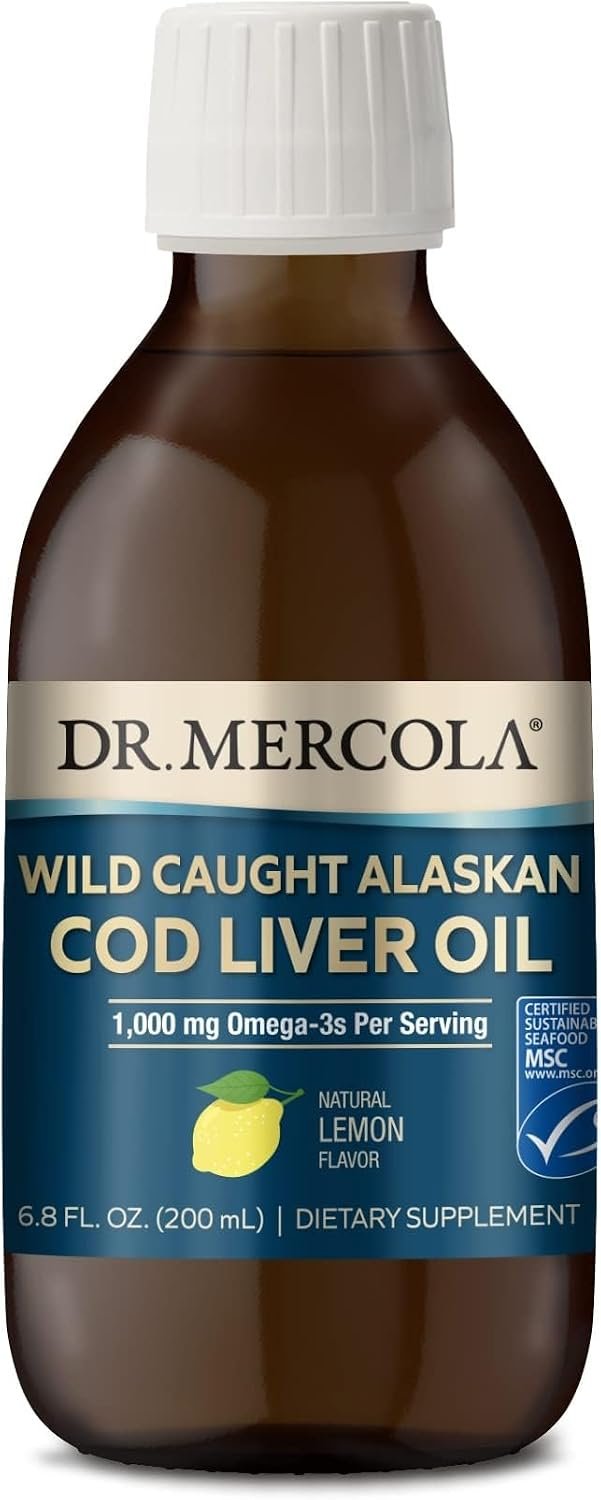 Dr. Mercola Wild Caught Alaskan Cod Liver Oil, 6.8 fl oz (40 Servings)