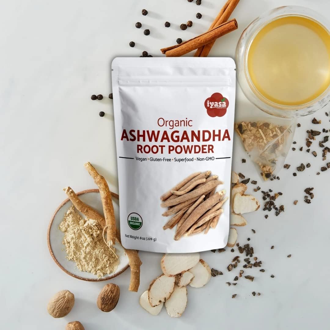 Iyasa Holistics Organic Ashwagandha Powder 16 oz – Natural Superfood Powder to Support Calm, Vitality & Mental Clarity – Withania Somnifera Root Traditional Ayurveda Products