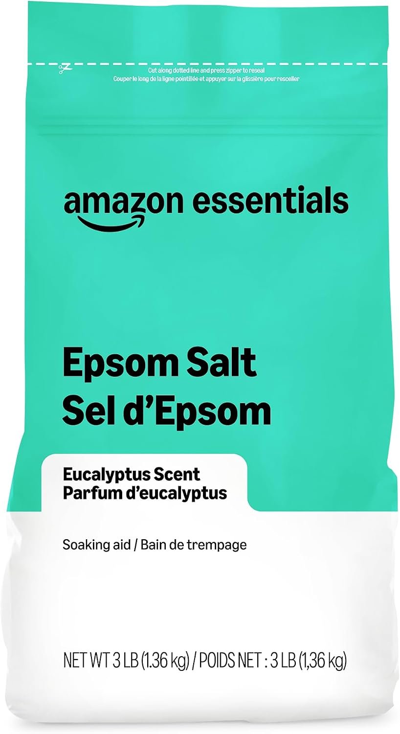 Amazon Essentials Epsom Salt Soaking Aid, Eucalyptus Scented, 3 Pound (Previously Amazon Basics)