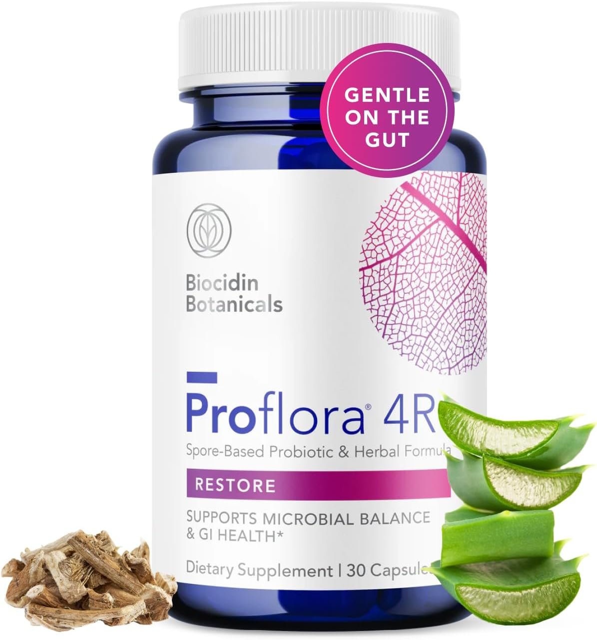 Biocidin Proflora 4R Spore Probiotic for Gut Health & Digestion, 30 Count