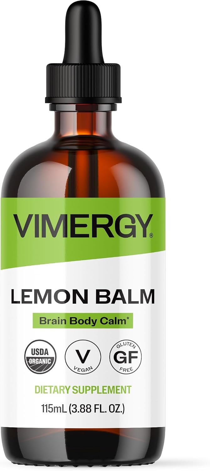Vimergy Lemon Balm Organic Tincture, for Mental Calm, Vegan, 115 Servings