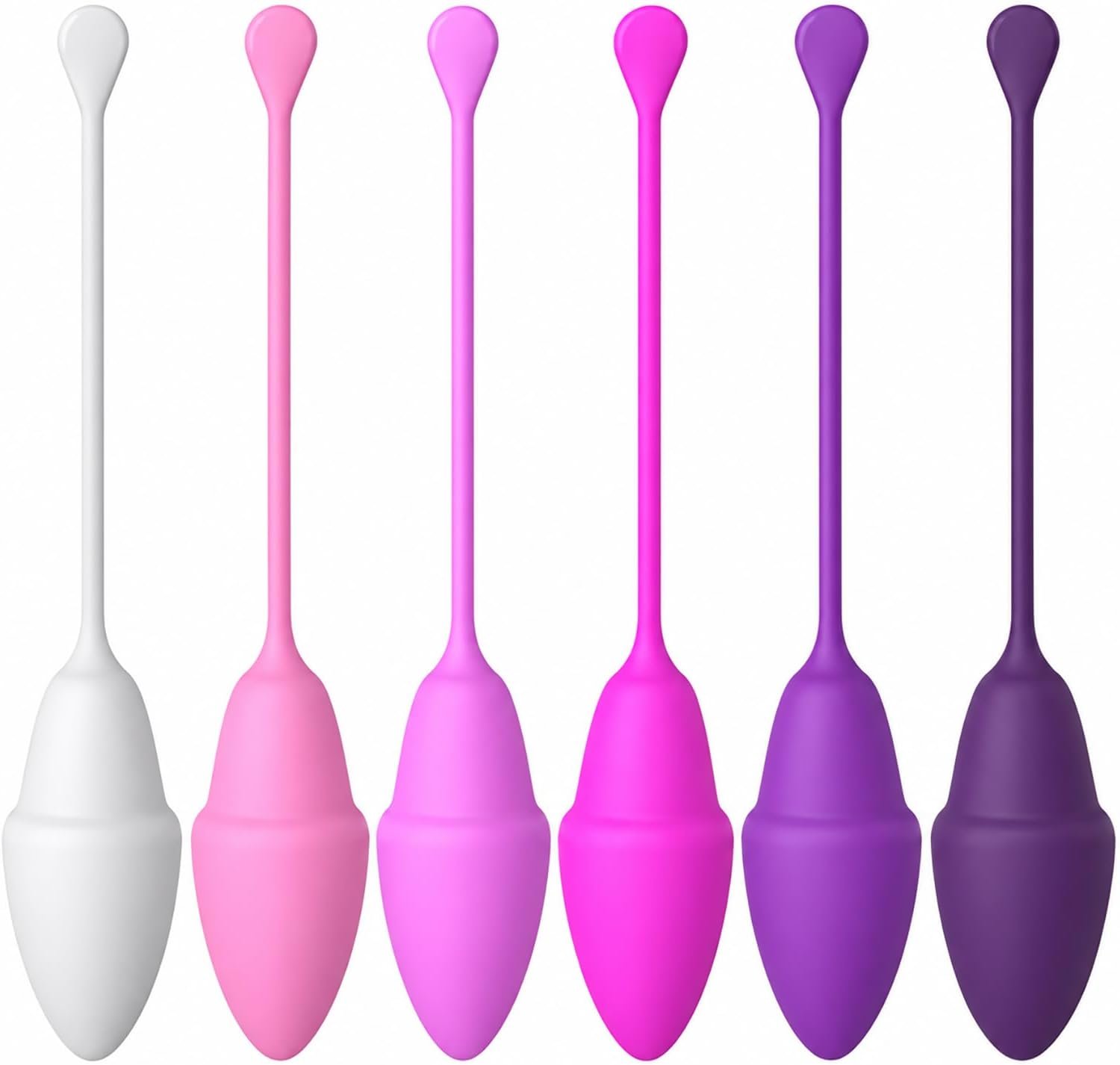 Kegel Weights Set, Pelvic Floor Trainer with 6 Silicone Balls for Women