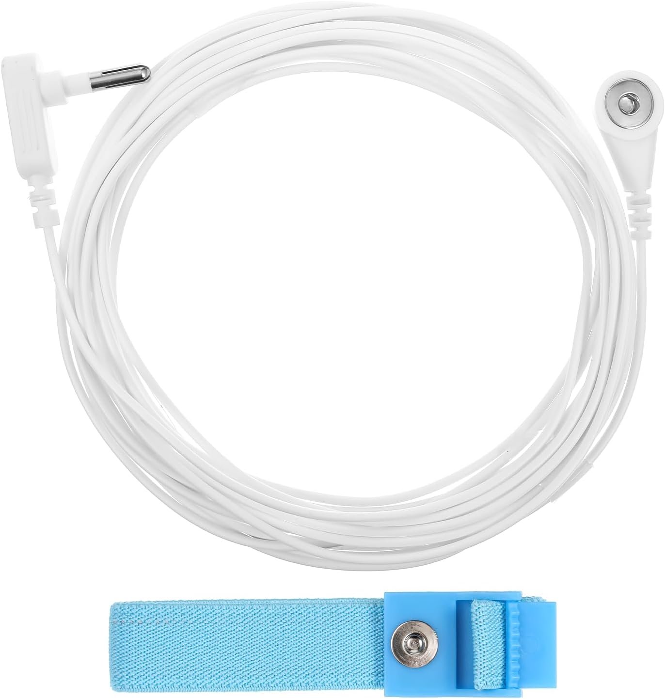 1pcs Grounding Mat Cord Replacement Grounding Cable Accessories with Groundings Wrists for Groundings Sheets 15 Feet Fits All Popular Products, White