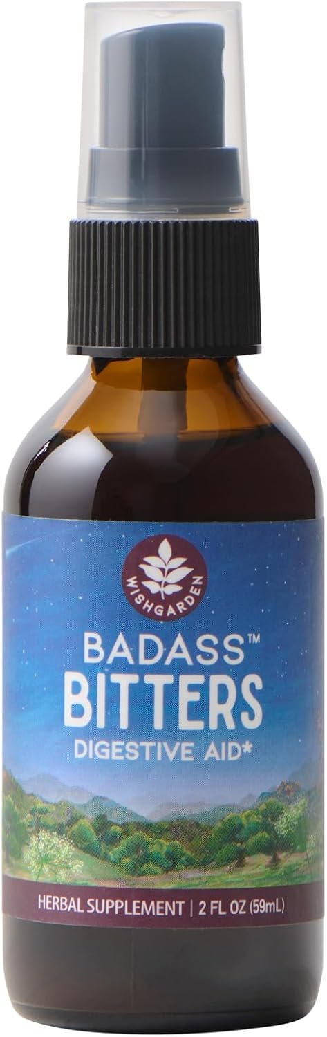 WishGarden Herbs Badass Bitters Spray, Pre-Meal Bloating & Digestion, 2oz