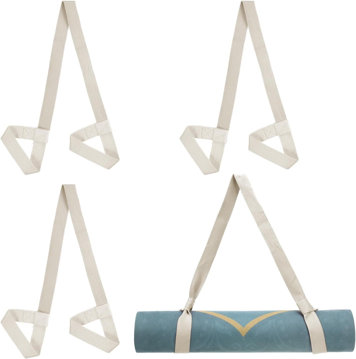 PATIKIL Yoga Mat Strap, Adjustable Yoga Mat Carrier Straps Sling Cotton Anti Slip Mat Holder Stretching Band