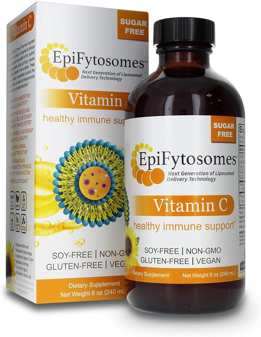 Liposomal Vitamin C Nature’s Answer EpiFytosomes Vitamin C 1,000 mg per Serving – Vegan Dietary Supplement – Soy Gluten Free Non GMO – Ideal for Healthy Immune Support – 6 mL (40 Servings per Bottle)