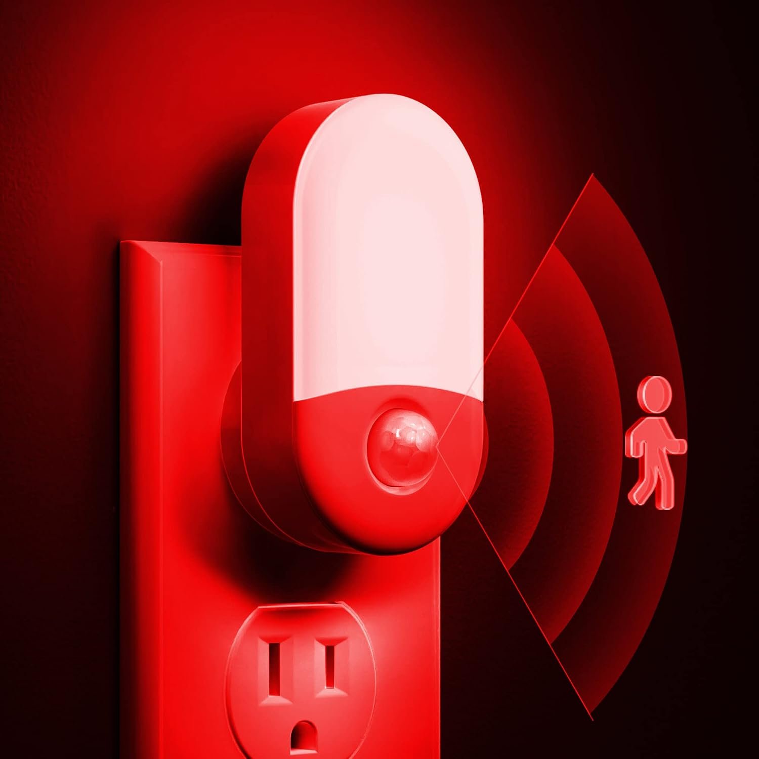 L LOHAS LED Red Night Light, Motion Sensor Night Light, Sleep Aid Red,2Pack