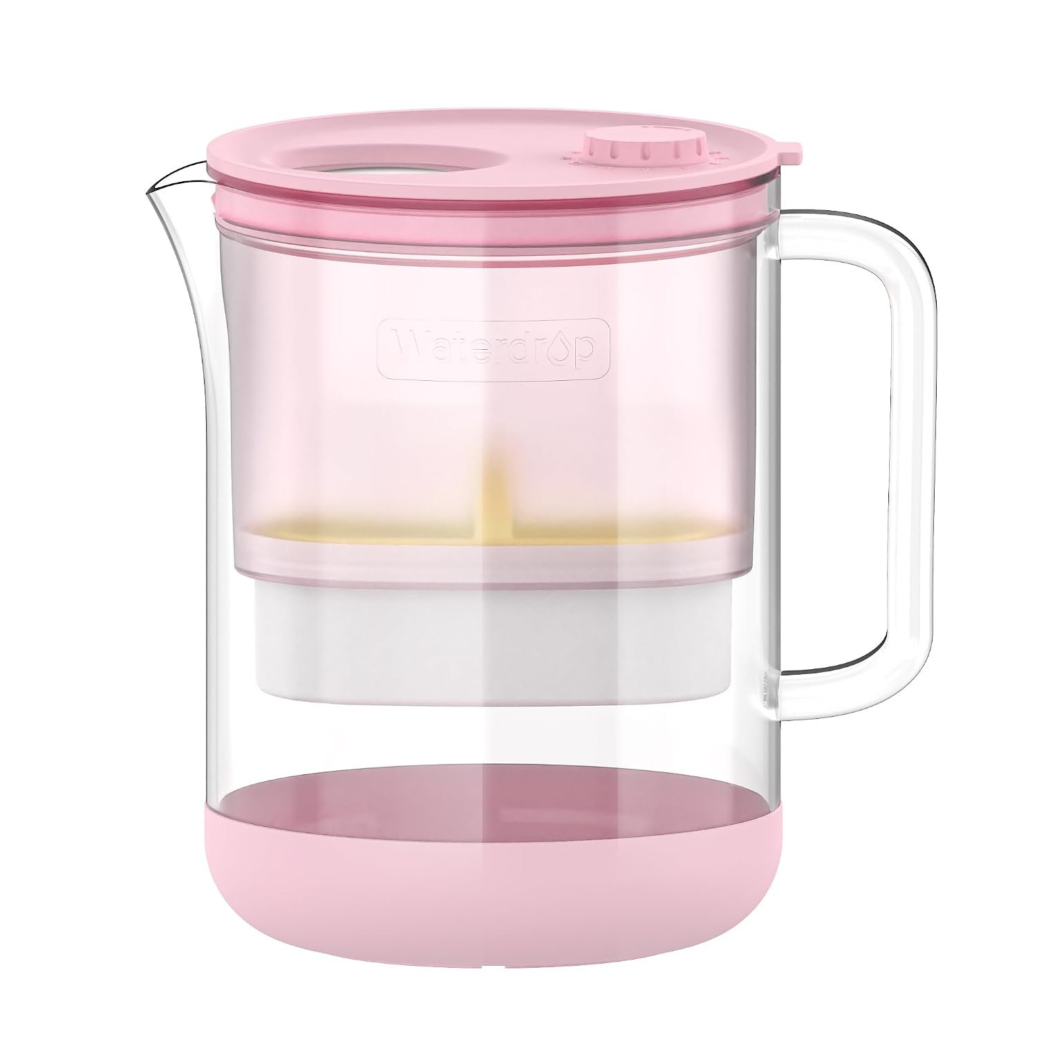Waterdrop PT-72P Glass Water Filter Pitcher, 7-Cup, Eco-Friendly, Pink