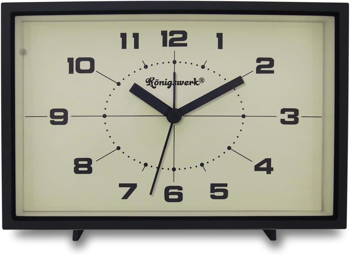 Analog Alarm Clock, 6 inch, Black