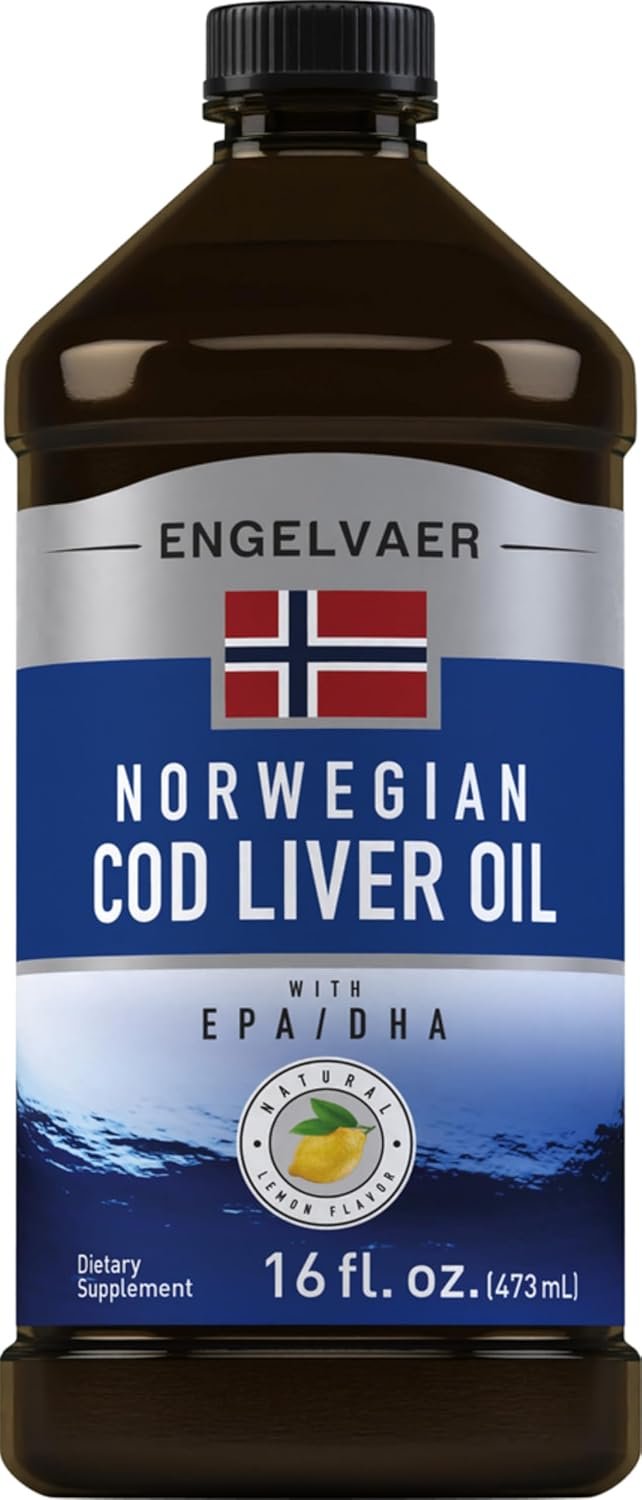 Piping Rock Cod Liver Oil Liquid | 16 fl oz | with EPA and DHA