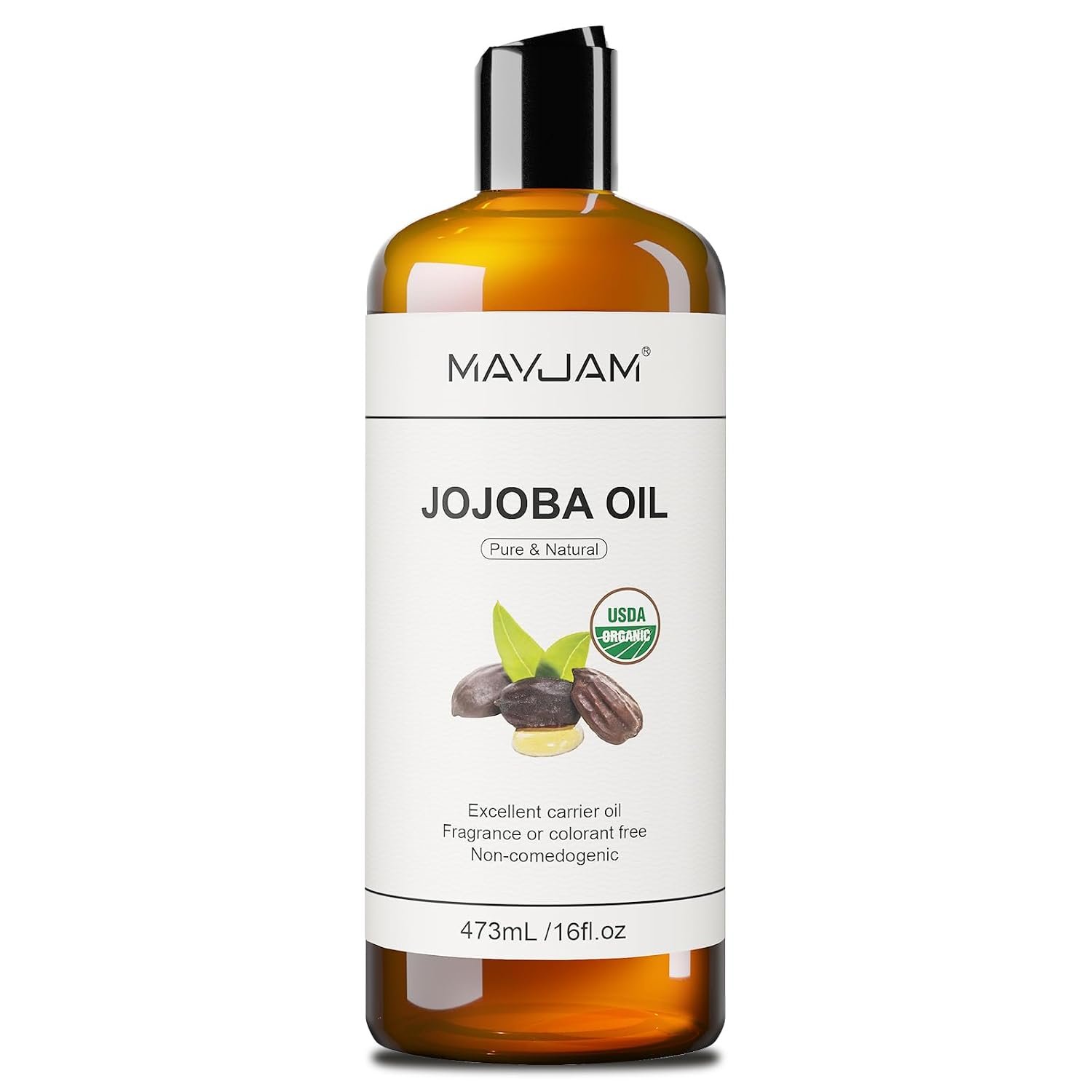 MAYJAM Organic Jojoba Oil for Skin, Hair, Face, Nails Care, USDA Certified