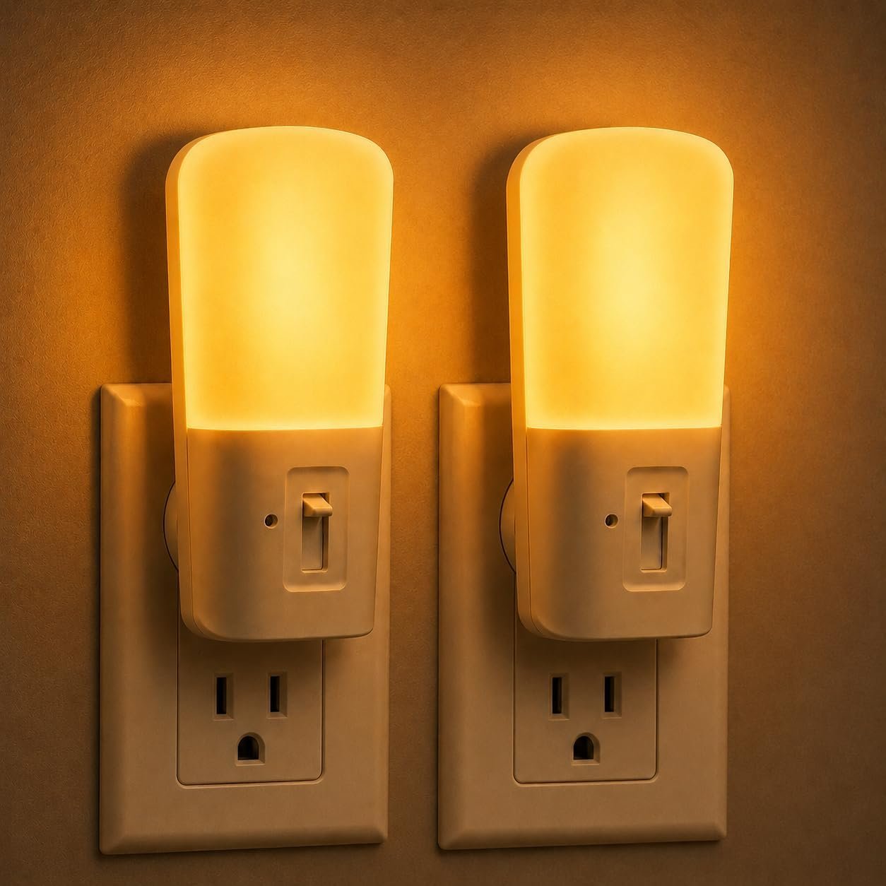 L LOHAS LED Amber Night Light, Dimmable Plug in Yellow Night Light