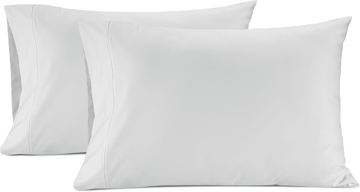 LANE LINEN 100% Egyptian Cotton Pillow Cases Queen Size Set of 2 (20″x30″) – Pillowcases Queen Size – Soft Queen Pillow Case – White Pillowcase Pack of 2