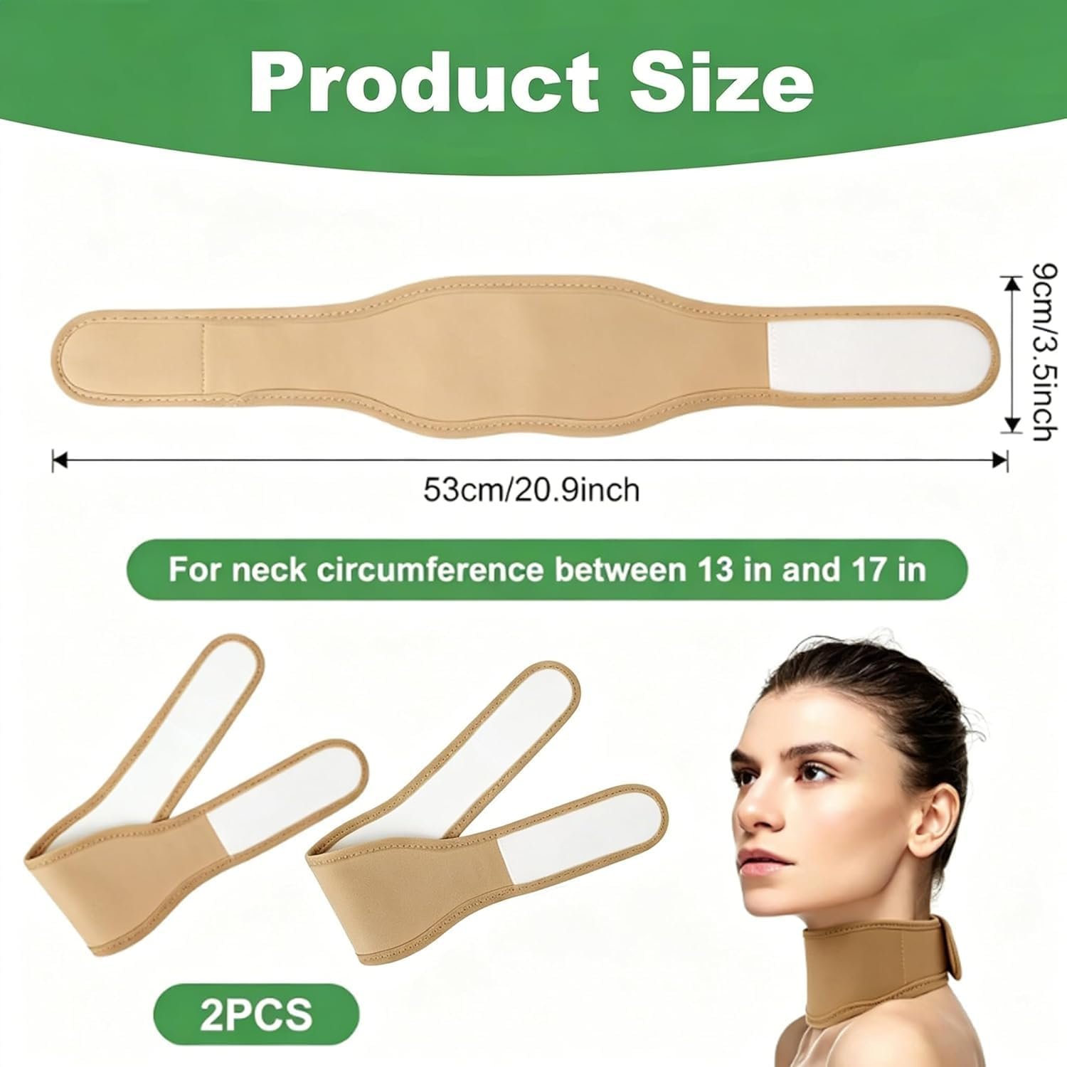 2 Pcs Castor Oil Pack for Thyroid, Reusable Organic Castor Oil Neck Wrap, Cotton Flannel, Less Mess, Comfort Fit, Anti Oil Leak (White+Pink)
