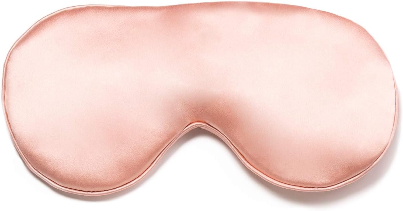 Fishers Finery 25 Momme 100% Mulberry Silk Eye Mask Adjustable Strap (Pink)