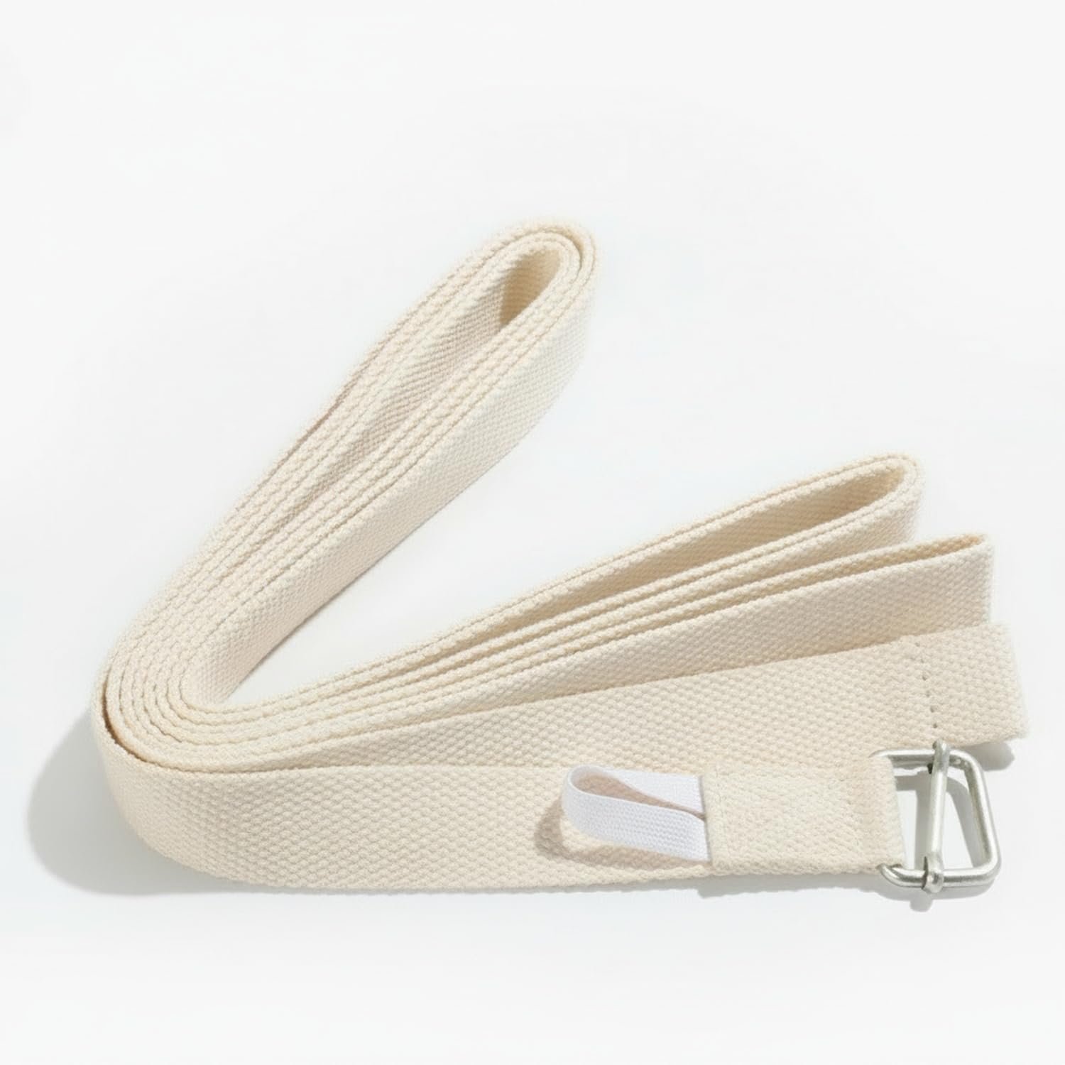 72 Inch Cotton Yoga Strap for Stretching & Balance – 3 Inch Wide Exercise Band for Flexibility, Home Gym & Dance Warm-ups (White)